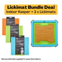 Indoor Keeper Bundle Turquoise Dog + 3 Original Lickimats