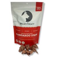 Meaty Treaty Freeze Dried Kangaroo Steak Cat & Dog Treats 80g