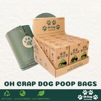Oh Crap Compostable Dog Poop Bags - Retail Display box of 12 units