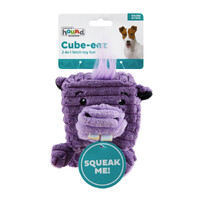 Outward Hound Cube-Eez 2-in-1 Squeaker Dog Toy - Hippo