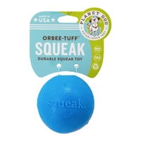 Planet Dog Orbee Tuff Fresh Breath Squeaker Fetch Ball for Dogs - Blue