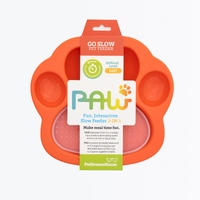 PAW 2-in-1 Slow Mini Slow Feeder & Lick Pad for Cats & Small Dogs - Orange