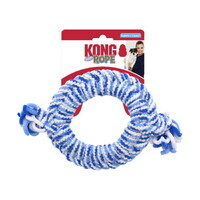 3 x KONG Rope Ring Fetch & Tug Dog Toy for Puppies - Assorted Colours