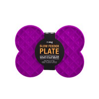SloDog No Gulp Bone-Shaped Slow Food Bowl for Dogs - Purple