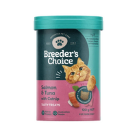 Breeders Choice Tasty Treats Sal Tuna Catnip 120G 3Pk (Om3) 