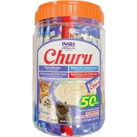 Inaba Cat Churu Puree Tuna Seafood Varieties 50Pk Tub 
