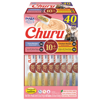 Inaba Cat Churu Puree Senior 10+ Chkn & Tuna Variety 40Pk 