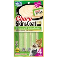 Inaba Cat Churu Puree Skin & Coat Chkn Scallop 56G 6Pk(Om6) 