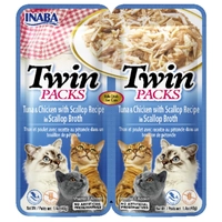 Inaba Cat Twin Packs Tuna Chkn Scallop Broth 80G 6 Pk (Om6) 