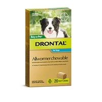 Drontal Chew Bay-O-Pet Med Dog 10Kg 20'S 