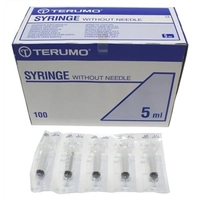 Terumo Syringe Luer Slip W Out Needle 5Ml 100'S(Ss+05S) 