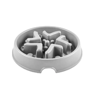 All Fur You Dog Bamboo Slow Feeder Bowl Grey 