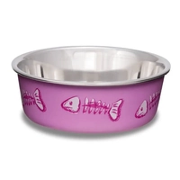 Loving Pets Cat Bella Bowls Fish-Skeleton Pink X-Small 