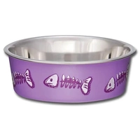 Loving Pets Cat Bella Bowls Fish-Purple X-Small 
