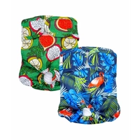 Loving Pets Washable Nappies Blue/Green Medium 2Pk 