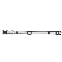 Mog & Bone Neoprene Dog Collar Grey Chk Med 