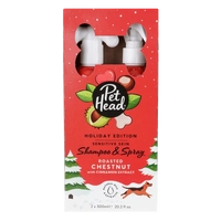 Pet Head Festive Roasted Chestnut Shampoo & Spray Pack 