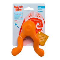 West Paw Tizzi Treat & Tug Toy for Tough Dogs - Small - Orange