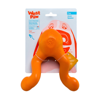 West Paw Tizzi Treat & Tug Toy for Tough Dogs - Large - Orange