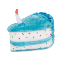 Zippy Paws Plush Birthday Cake with Blaster Squeaker Dog Toy