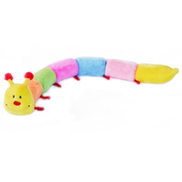 Zippy Paws Long Caterpillar 6 Squeakers Plush No Stuffing Dog Toy - Large