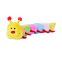 Zippy Paws Long Caterpillar 6 Squeakers Plush No Stuffing Dog Toy - Small