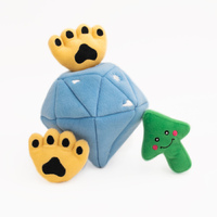 Zippy Paws Burrow Interactive Dog Toy - Diamond & Paws with 3 Squeaker Toys