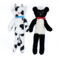 Zippy Paws Fluffy Peltz Plush Squeaker Dog Toy - Sheep & Cow  2-Pack