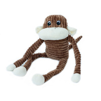 Zippy Paws Spencer the Crinkle Monkey Long Leg Plush Dog Toy - Brown - Large
