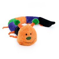 Zippy Paws Plush No Stuffing Dog Toy Deluxe Halloween Caterpillar 6 Squeakers