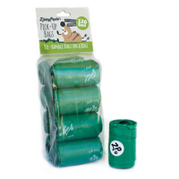 Zippy Paws Dog Poop Pick-Up Bags with Handles - Green Unscented - 120 bags