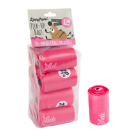 Zippy Paws Dog Poop Pick-Up Bags with Handles - Pink Light Jasmine Scent - 120 bags