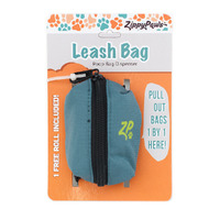 Zippy Paws Adventure Leash Dog Poop Bag Dispenser + BONUS Roll - Green
