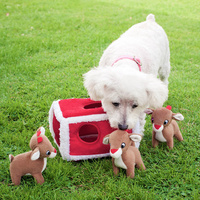 Zippy Paws Christmas Burrow Interactive Dog Toy - Reindeer Pen