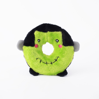 Zippy Paws Halloween Donutz Buddies Squeaker Dog Toy - Frankenstein's Monster