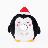 Zippy Paws Christmas Holiday Donutz Buddies Squeaker Dog Toy - Penguin