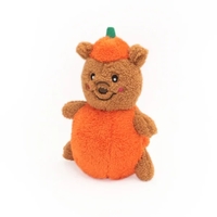 Zippy Paws Holiday Cheeky Chumz Plush Dog Toy - Halloween Pumpkin Bear