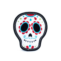 Zippy Paws Tough Z-Stitch Squeaker Dog Toy with No Stuffing - Santiago the Sugar Skull