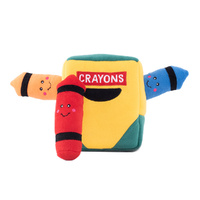 Zippy Paws Burrow Interactive Dog Toy - Crayon Box with 3 Crayons