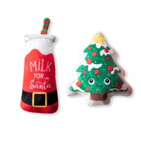 Fringe Studio Christmas Holiday Plush Squeaker Dog Toys - Santa Ready 2 Toys