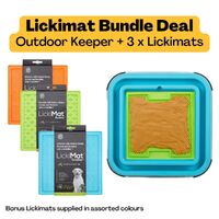 Lickimat Outdoor Keeper Bundle with 3 Original Lickimat Slow Dog Feeders