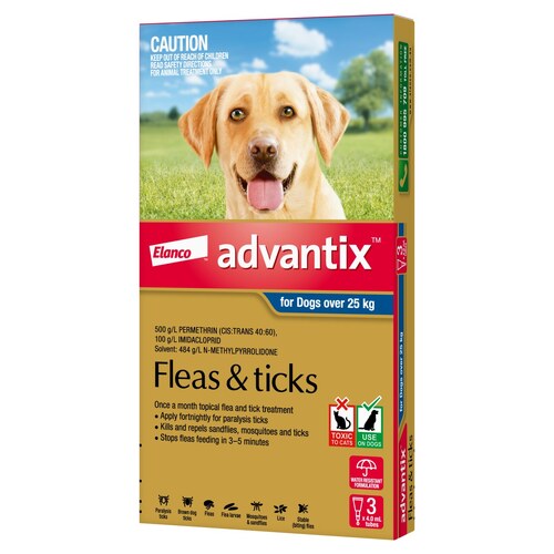 Advantix Spot-On Flea & Tick Control for Dogs over 25kg - 3-Pack