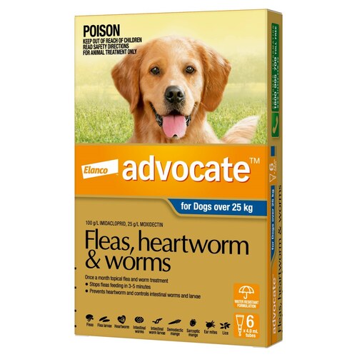 Advocate Flea & Wormer Spot-on for Dogs over 25kg - 6-pack