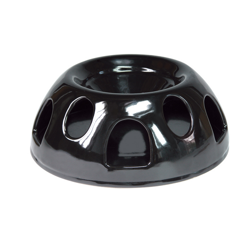 Smartcat Ceramic Tiger Diner Slow Cat Bowl - Black