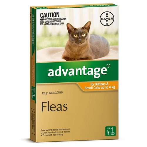 Advantage Spot-On Flea Control Treatment for Cats Under 4kg - Single Dose