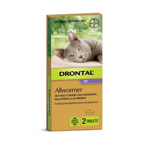 Drontal All-Wormer for Cats & Kittens Up to 4kg - 2 Tablets