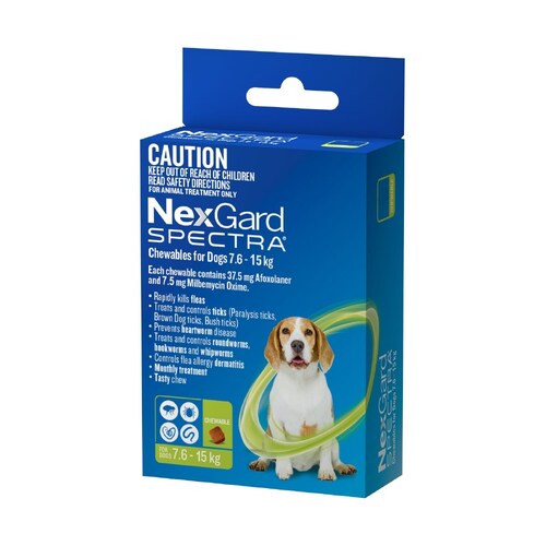 Nexgard Spectra for Dogs 7.6 -15KG - 3-Pack
