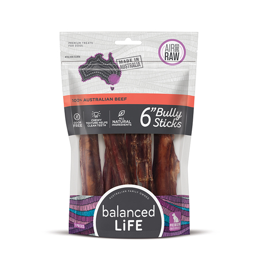 Balanced Life Australian Beef Bully Stick Dog Treat 15cm - 7 pieces 