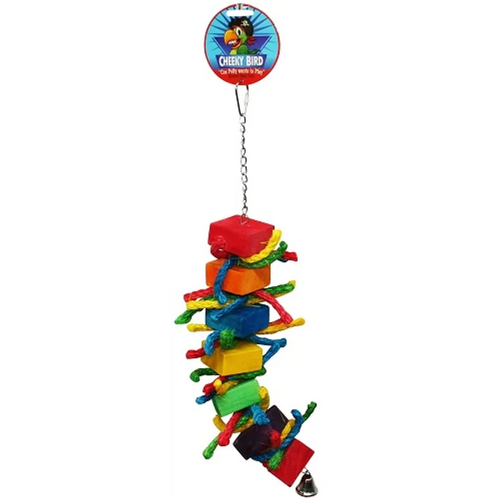Cheeky Bird Block & Rope With Bell Medium 