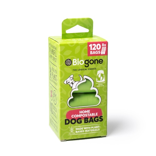 Bio-Gone Compostable Dog Waste Bags 8 Rolls (160 Bags)